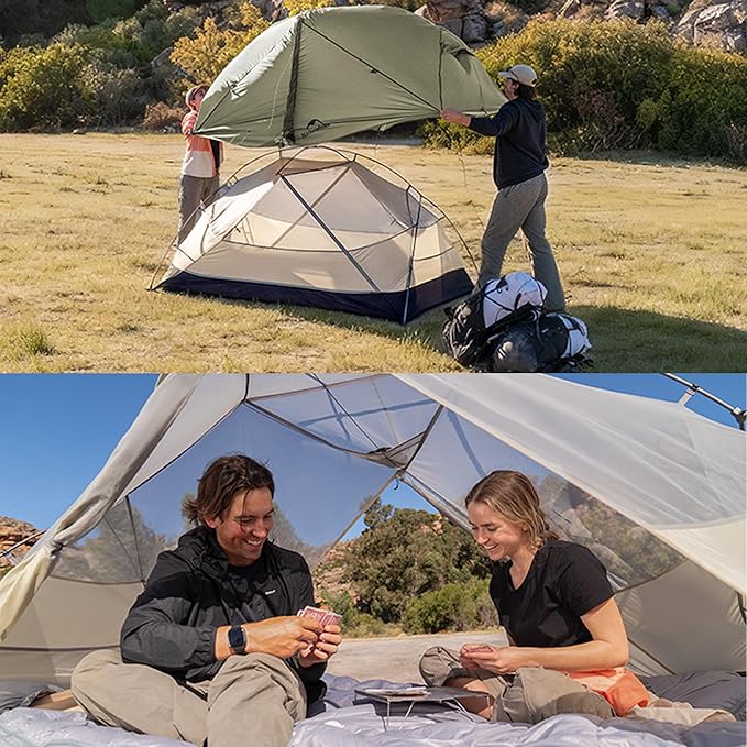 Naturehike 2025 Mongar Pro/Base Camping Tent 1-3 Person Ultralight Backpacking Tent 20D Nylon 3 Season Waterproof Mongar 2 Person Hiking Tent for Backpacker Trip Solo Camping