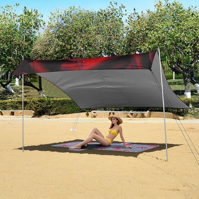Rose Flower FloralCamping Sun Shelters 9.2 x 10.5 FT Beach Canopy Tent Sun Shade with Carrying Bag for Camping Trips Fishing Backyard Fun or Picnics 21340861