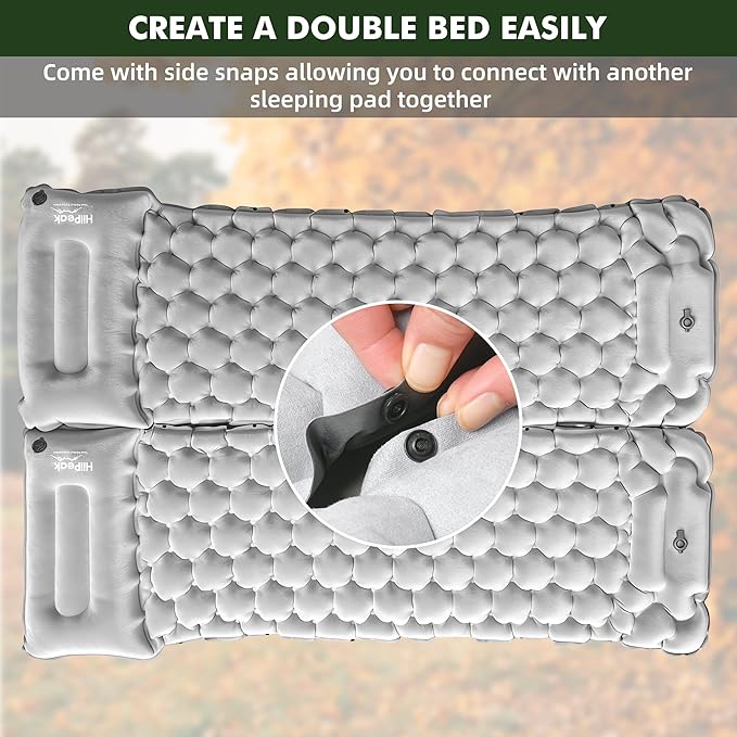 HiiPeak Camping Sleeping Pad Ultralight Camping Mat with Pillow Built-in Foot Pump Inflatable Sleeping Pads Compact for Camping Backpacking Hiking Traveling Tent