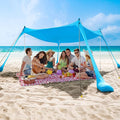 COMMOUDS Beach Tent Sun Shelter - UPF50+ Pop Up Beach Canopy with Sandbags &amp Sand Shovel &amp Windproof Poles Portable Sun Shade for Beach Camping Picnics Backyard