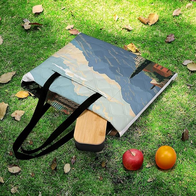 Zipper Mediterranean Summer Style Picnic Mat Suitable for Travel Camping Park Or Home Use