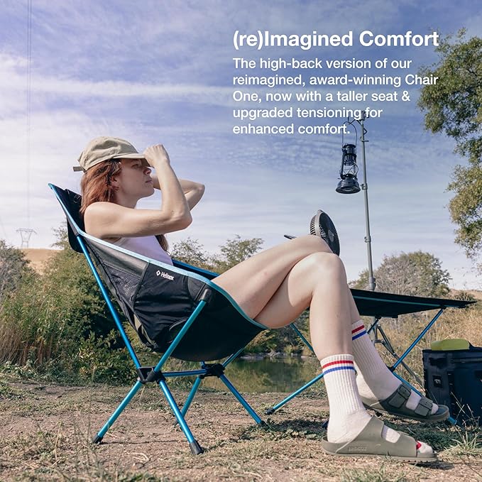 Helinox Chair One Highback (re) High-Performance Camping Chair2.6lbs Camping Chairs High Back Packable Portable Chair for Backpacking Camping Hiking Travel Black