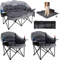 Oversized Double Camping Chair &amp XL Camping Chair 2 Pack Heavy Duty Padded Folding Camp Chairs
