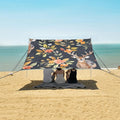 Watercolor Pattern with Deer and Flowers Camping Sun Shelter Beach Tent Portable Beach Sun Shade Outdoor Canopy for Camping Trips Fishing Picnic