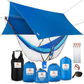 Premium Hammock with Rain Fly Bug Net Tree Straps and Dry Bag - Complete Camping Hammock System with Mesh Bug Net - Outdoor Combo Kit with Rainfly Bundle for Backpacking…