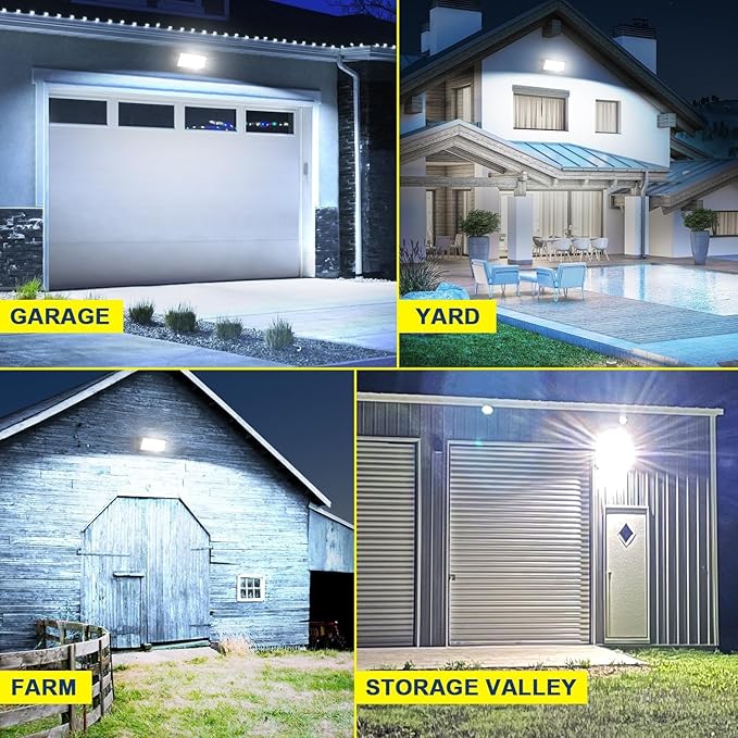 ledmo LED Wall Pack Light 15840LM Daylight Outdoor Security Lighting Commercial and Industrial Outdoor Wall Pack Lights 5000K IP65 Waterproof for Garage Yard 120W 6 Pack No Photocell