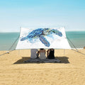 ALAZA Sea Turtle Watercolor Beach Tent Sun Shelter UPF50+ Protection Beach Shade Canopy w/ 4 Sandbags for Outdoor Camping Fishing Backyard Fun Picnic 10x9 ft