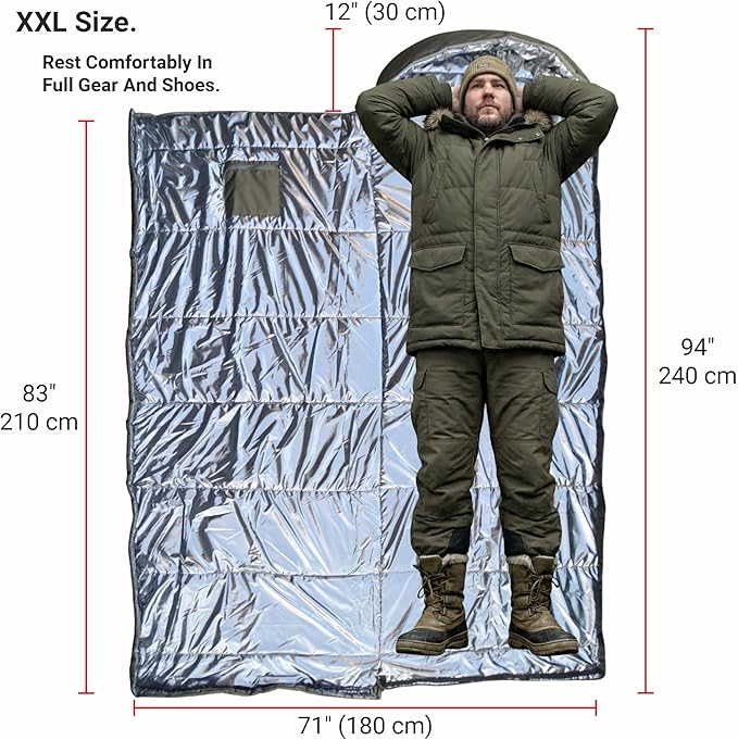 Derby XXL -20°F Extreme Cold Weather Sleeping Bag (0°F Comfort) – Big &amp Tall Adults 94x35 Waterproof Military Grade. OD Green Winter Tactical Sleeping Bag for Hunting Survival – Made in Ukraine