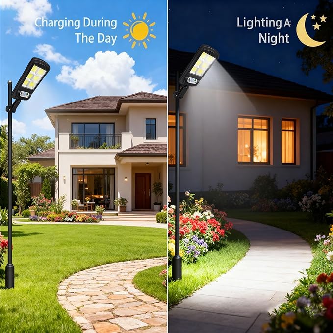 NUNET 4 Pack 120 LED Solar Security Lights Outdoor Motion Sensor with Remote Control 3 Modes Weatherproof Dusk to Dawn Wireless Solar Street/Flood Lights for Garden Yard Garage Patio Parking Lot