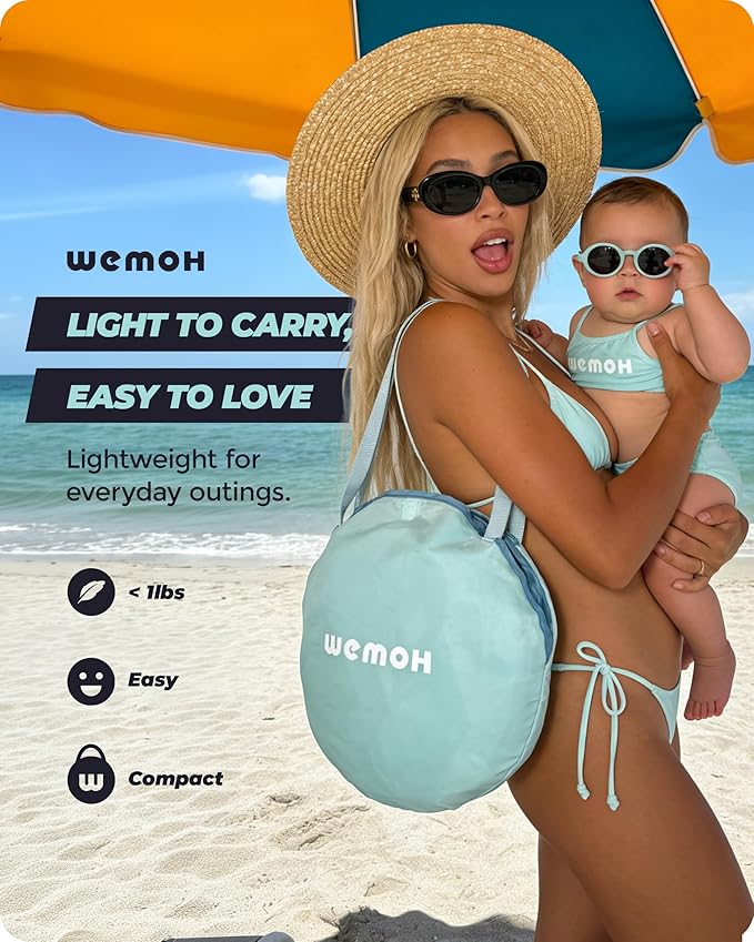 Baby Beach Tent 2026 Upgrade Pop Up UPF 50+ UV Protection Sun Shelter Canopy with Mosquito Net Portable Outdoor Shade Summer Essentials for Babies &amp Toddlers- Blue
