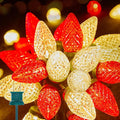 Brightown Red and Warm White C9 LED Christmas String Lights 33ft 50 LED Waterproof Strawberry String Lights Plug-in Extendable Green Wire Lights String for Outdoor Indoor Patio Party Decoration