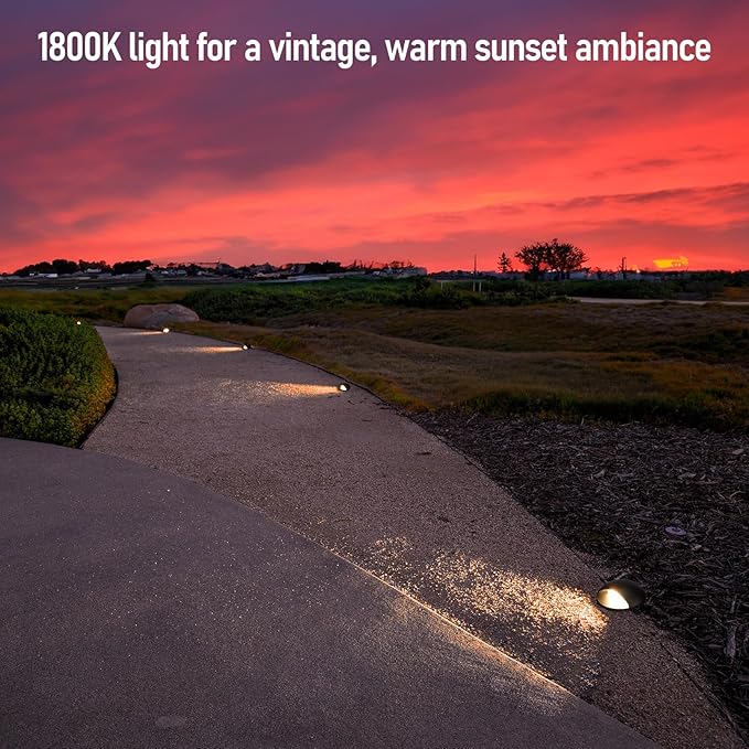 LEONLITE 5W Well Lights Landscape LED Low Voltage Inground Landscape Lighting 1800K2700K3000K4000K5000K Adjustable Aluminum ETL Listed IP67 Waterproof 12-24VAC/DC CRI90 150lm Black Pack of 6