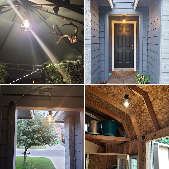 Solar Pendant Lights Outdoor Indoor with Remote Chicken Coop Lights Solar Powered Shed Light with ON Off SwitchSolar Indoor Lights for House Garage Greenhouse Patio Barn Storage