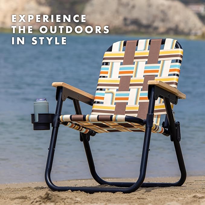 GoSports WOVN Beach Backpack Chair - 9 Styles Available - Premium Folding Camping Chair