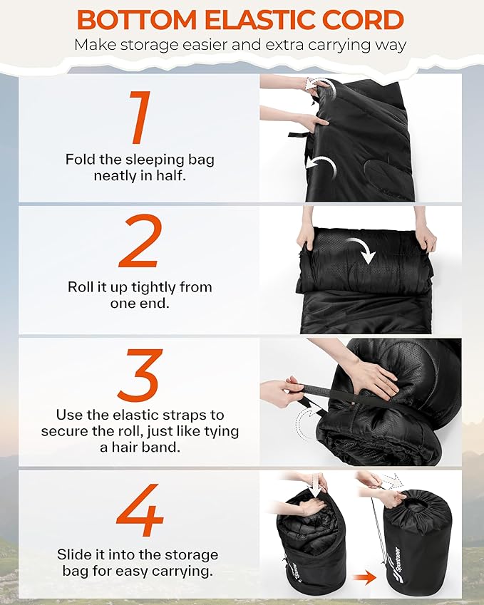 Sportneer 0 Degree Sleeping Bag for Cold Weather XL Winter Sleeping Bag for Adults Flannel Lined Camping Sleeping Bag 32°F–59°F Rated 87 x 33.5 4.4 lbs Detachable Hood Compression Sack