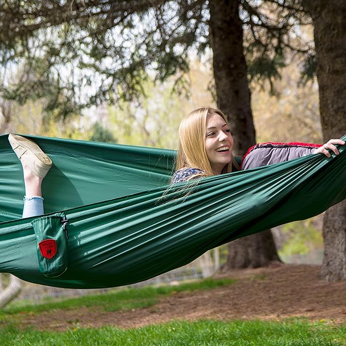 Grand Trunk Ultralight Camping Hammock - Lightweight and Portable Travel Hammock for Camping Hiking Backpacking Beach and Other Travel Green