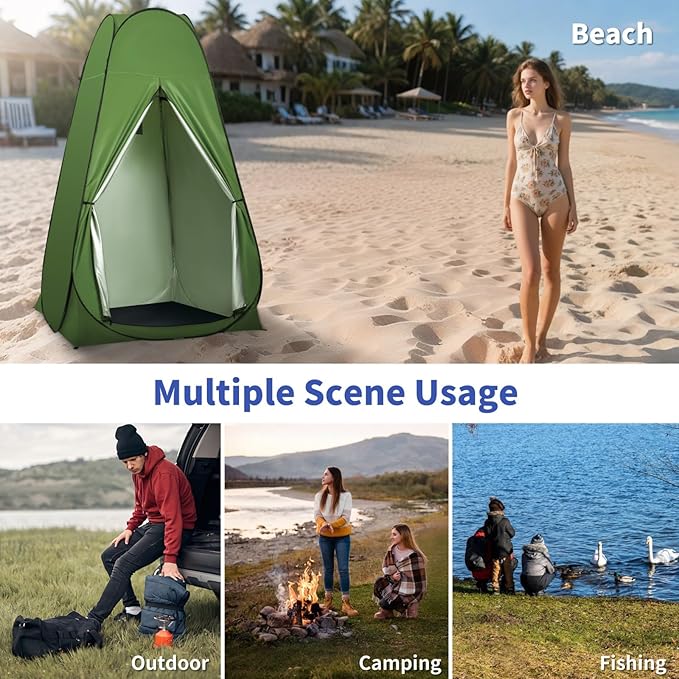 Pop Up Privacy Shower Tent Outdoor Portable Changing Tent Camping for Camping Beach Toilet Shower Bathroom Changing Room Sun Shelter with Window with Carry Bag