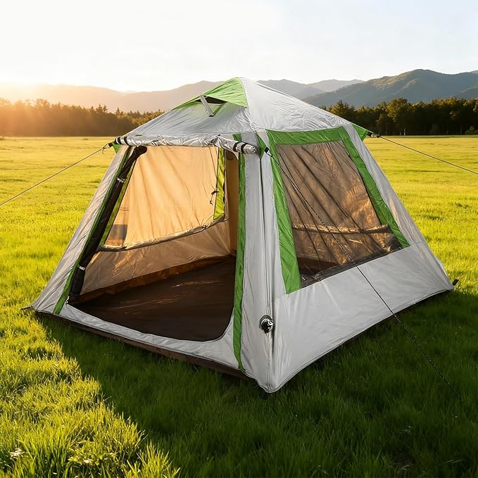2-3 Person Automatic Inflatable Camping Tent Quick Setup Instant Cabin Tents Oxford Waterproof Inflatable House Tent with Mesh Windows for Adults Scouts