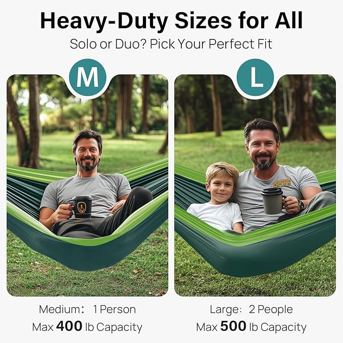 Kootek Camping Hammock Portable Hammocks with Tree Straps &amp Attached Carry Bag Camping Essentials Gear Perfect for Outside Indoor Hiking Beach Backpack Travel
