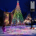 Flacchi Outdoor Star String Lights - Pole Set with Remote Multiple Lighting Modes Timer and Waterproof Feature for Ultimate Holiday Decor (RGB 10 FT/408LED)