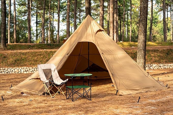 Hot Tent with Stove Jack Onefires Large Teepee Tent for Outdoor Family Camping 4-8 Person | with Stove Jack Large for Family Camping