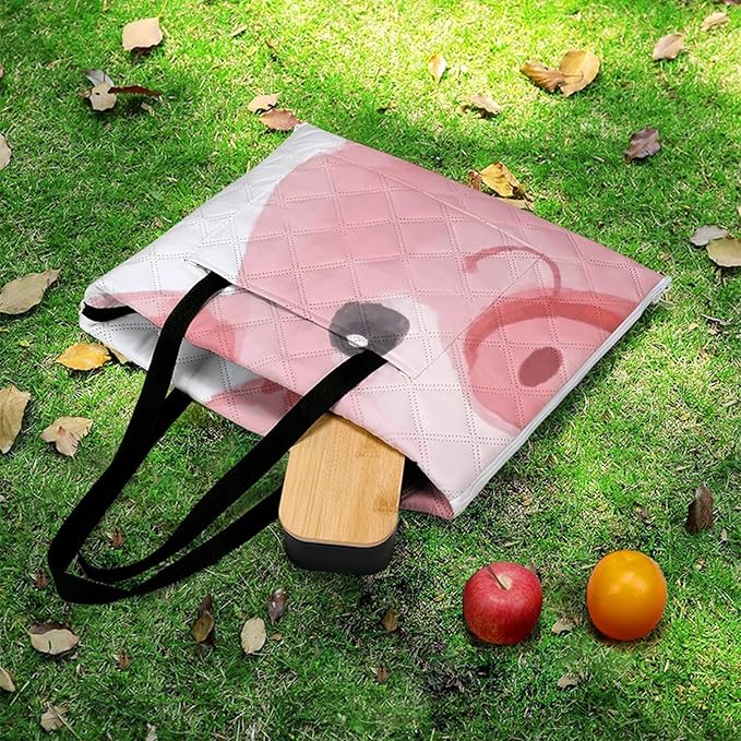 Zipper Lovely Pink Pig Style Picnic Mat Suitable for Travel Camping Park Or Home Use
