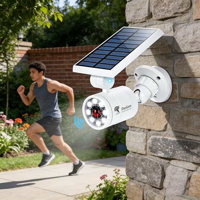 Motion Sensor Outdoor Solar Lights Waterproof Aluminum alloy(Not plastic) Solar Spot Lights Solar Motion Detector Lights for Outside Patio Porch Wall Driveway Garden 100-Week FREE Refund/Replacement
