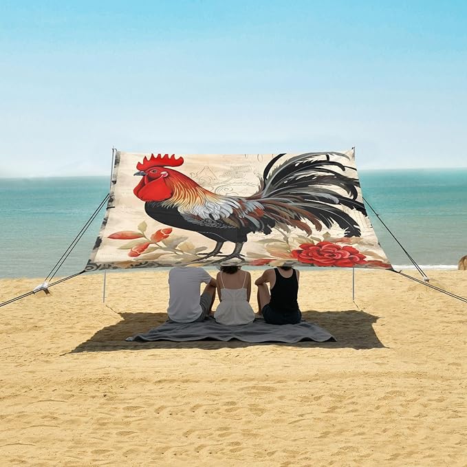 RoosterCamping Sun Shelters 9.2 x 10.5 FT Beach Canopy Tent Sun Shade with Carrying Bag for Camping Trips Fishing Backyard Fun or Picnics 21341207