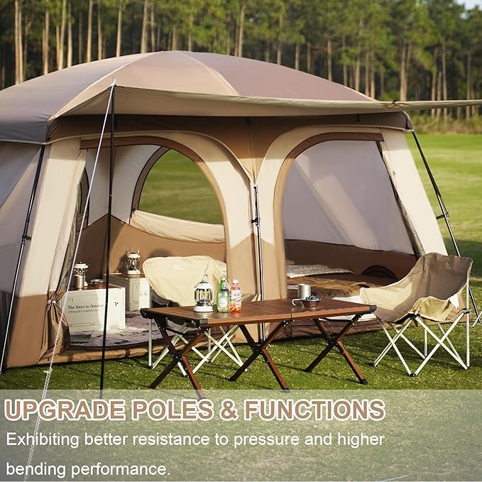 Vidalido Tents3-4 Person Camping Tent with Extended VestibuleWeather Resistant Family Tents with Breathable Mesh WindowsEasy Install Waterproof Outdoor Tent for Backpacking and Camping Hiking