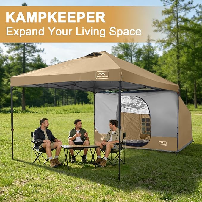 KAMPKEEPER 2 Person Canopy Side Tent Camping Tent for 10x10 Canopies Easy Up Cube Tents Gazebo Room with Mesh Window for Camping Storage Events(Canopy Not Included)