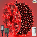 WATERGLIDE 1000 LED Valentines String Lights 328 FT Green Wire LED Decorative Fairy Lights with Remote &amp 8 Modes Waterproof for Outdoor Christmas Holiday Party Garden Wedding Home Decor Red