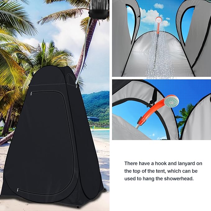 Pop Up Privacy Shower Tent Camping Portable Toilet Tent Outdoor Changing Porta-Potty Camp Bathroom Dressing Room Instant Privacy Shelters for Hiking Beach Picnic Fishing Extra-Tall