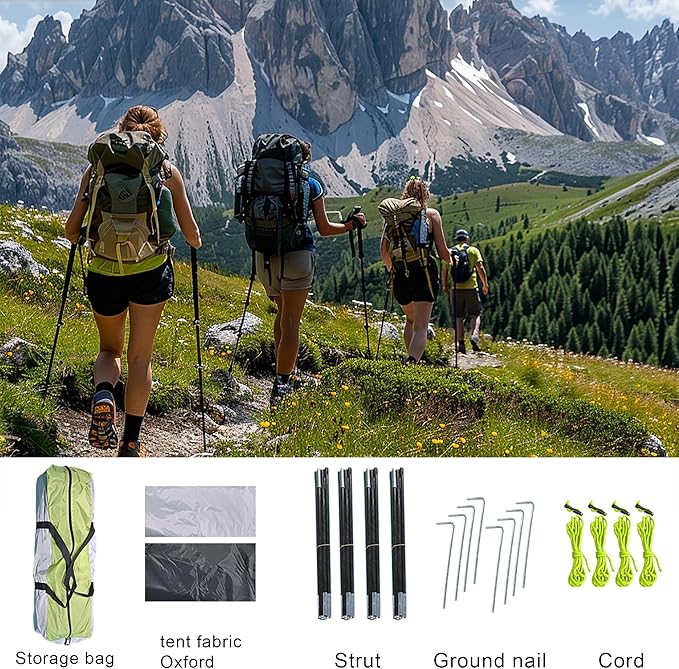 4-6 Person Dome Camping Tent Family Camping Tent 83x106 inches Waterproof Oxford Flooring for Fishing Outdoor Camping Hiking Study Tours Summer Camps.
