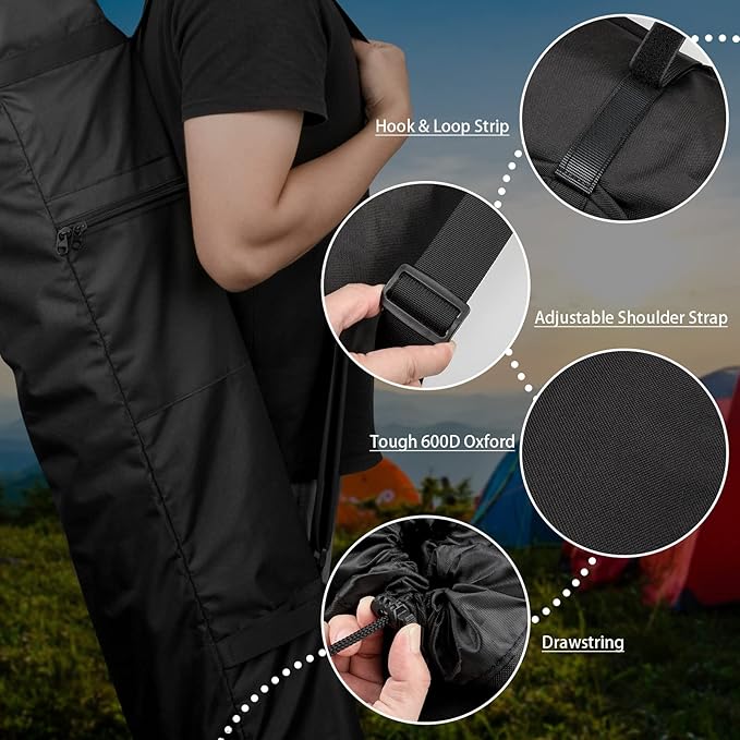 Xxerciz Folding Chair Replacement Bag Lightweight Storage Bag Carrying Bag with Carrying Handles &amp Extra Zippers Pocket for Foldable Camping Chair 48 Inches (Chair is not Included)