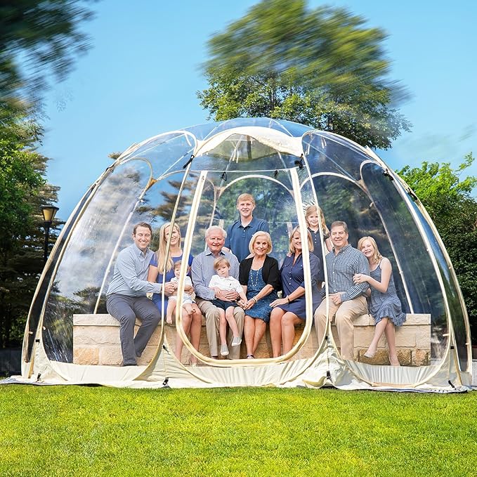 15x15FT Pop Up Bubble TentClear Dome Tent for 10-15 PeopleCamping Shelter for Sports WatchingParties Stargazing