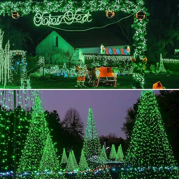Connectable 240LED 88Ft 13Modes Christmas String Lights Indoor Outdoor | Extendable Green Wire Red &amp Green Christmas Tree Lights with Timer | Twinkle Fairy Light Plug in for Xmas Tree(Red &amp Gr
