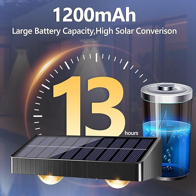 BrizLabs Solar Fence Lights Outdoor 3 Color (2700K/4500K/6500K) &amp 6 Modes Solar Wall Light 8 Pack 250lm LED Patio Deck Lighting IP65 Waterproof Fence Lighting for Outside Backyard Patio Railing