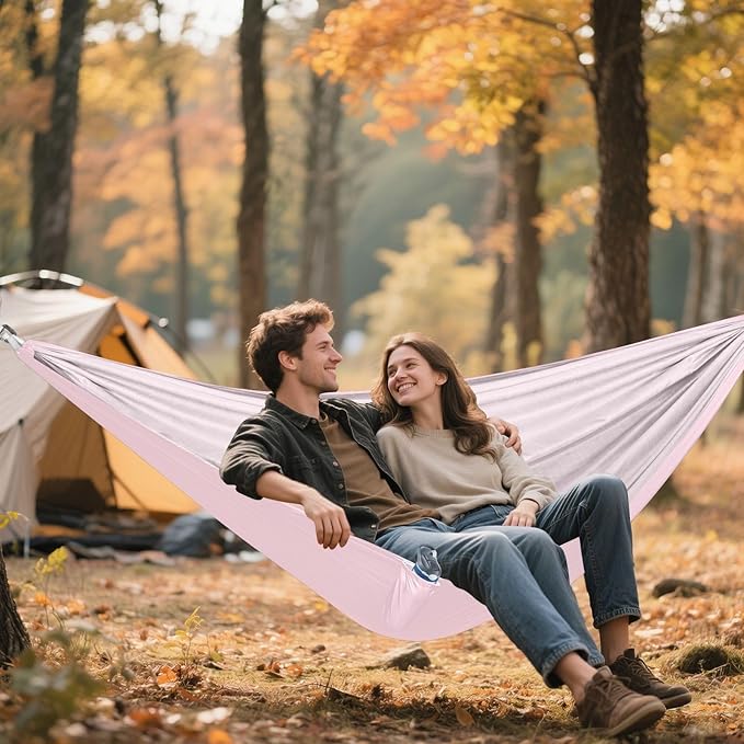 Cute Pink Portable Camping Hammocks Hammocks with Tree Straps 114 x 54