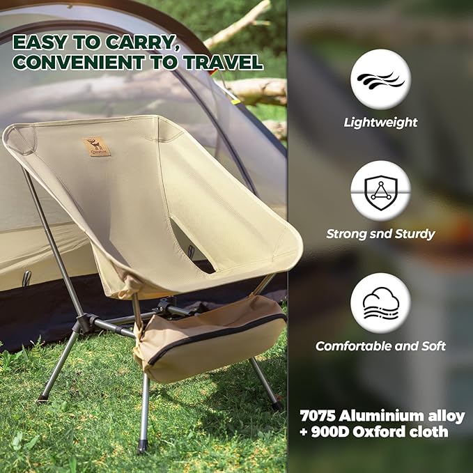Backpacking Chair Portable Folding Camp Chair Compact Foldable Chairs Ultra Lightweight Outdoor Balcony/Garden/Travel/Party/Fishing Chair with Storage Bag