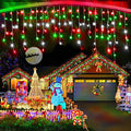 Christmas Lights Outdoor 164FT 1600 LED Ice Lights for Outside 320 Drops Ice String Lights with 8 Modes Waterproof Timer &amp Memory for Yard Garden Eaves Patio Party (Red Green and Cool White