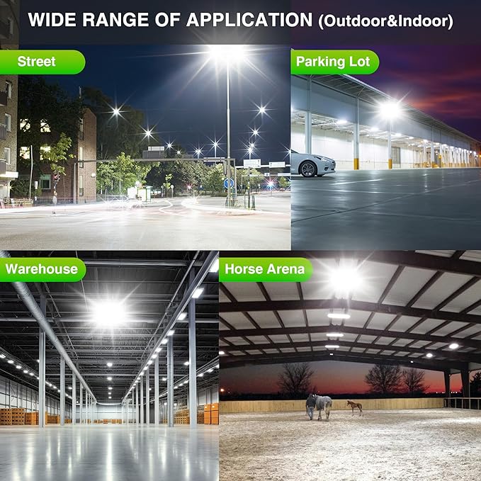 LED Flood Light Outdoor STASUN 480W 48000lm 6000K Daylight White IP66 Waterproof Commercial Parking Lot Light3 Heads for Yard Street Stadium House Floodlight Bright Security Lights for Outdoor Area