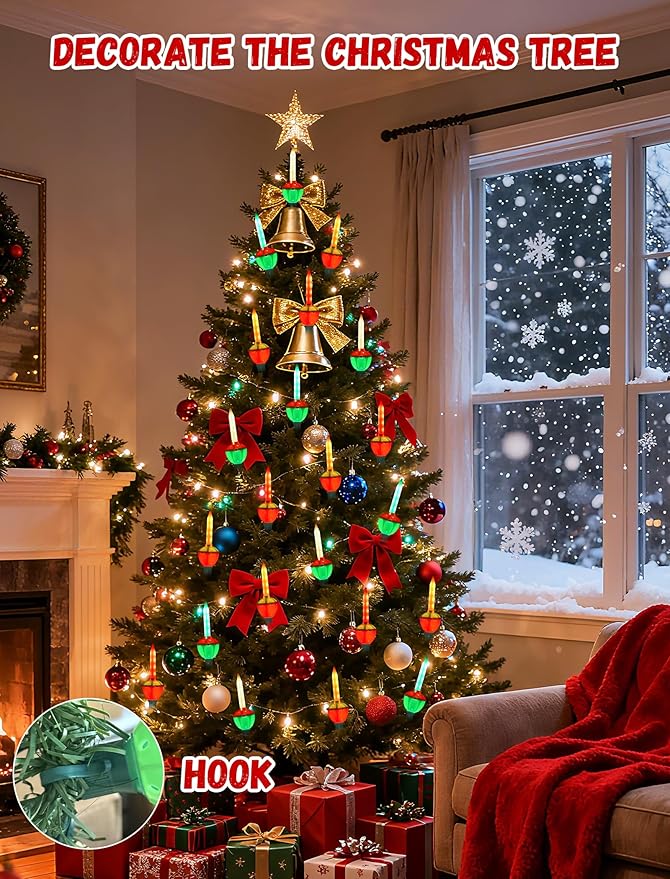 Bubble Lights for Christmas Tree8FT Christmas String Lights with 8 Bubble Lights(1 Spare)C7/E12 Base LED Bubble String Lights for Holiday/Yard/Garden/Patio Decor