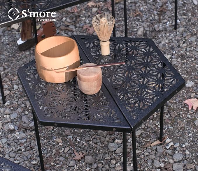 S'more Iron Outdoor Camping Table Combination Picnic Table with Carry Bag Portable Splicing Beach Table for Camping Picnic Travel RV BBQ Hiking Beach 2-Pack