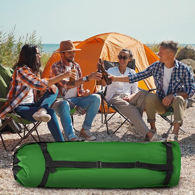 PATIKIL 47 Inch Camp Chair Replacement Bag Foldable Camping Chair Bag 900D Oxford Large Mouth Carry Bag with Adjustable Shoulder Strap &amp Side Pocket for Outdoor Camping Green