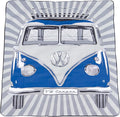 BRISA VW Collection - Volkswagen Picnic Cuddle Throw Blanket T1 Bus Campervan (Samba Stripes/Blue/200x150cm/59x78.7 in.)