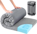 HOMBYS Memory Foam Camping Mattress PadPortable Sleeping Pad for AdultWaterproof Cot MattressRoll Up Floor MattressFoldable Backpacking Travel Bed for HikingGuest Bed