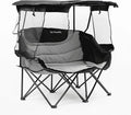 Double Camping Chair with Canopy Folding Two-Person Seat Portable Outdoor Loveseat with Shade Folding Chair for Beach Lawn and Outdoor Activities