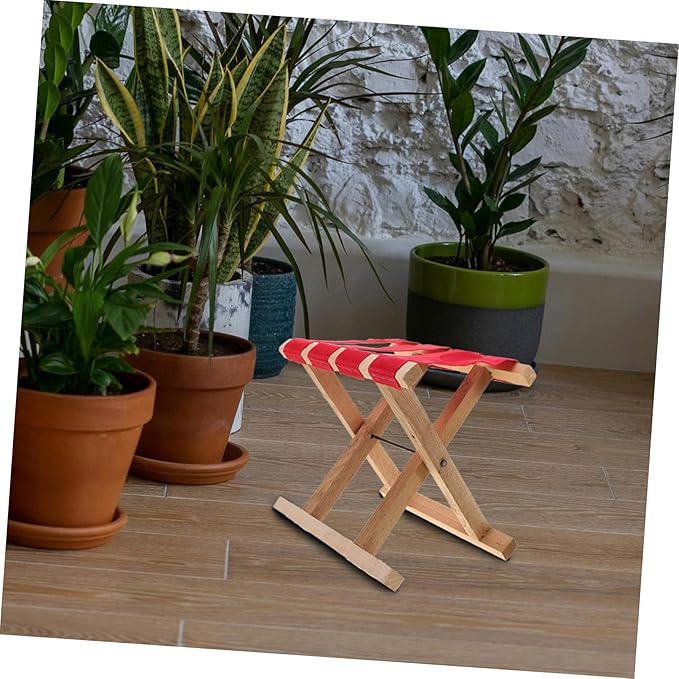 SUPVOX Outdoor Folding Stool Angler Sitting Bench Compact Portable Wooden Camping Fishing Picnic Seat