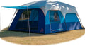 KTT Extra Large Tent 10-12-14 Person(Style-B)Family Cabin Tents2 Rooms3 Doors and 3 Windows with MeshStraight WallWaterproofDouble LayerBig Tent for OutdoorPicnicCampingFamily Gathering