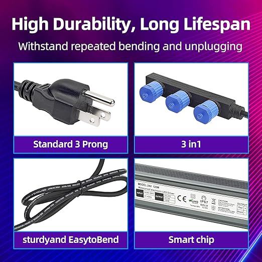 Waterproof Power Supply for Philips Hue Outdoor Lighting - 120W24V 3-Head Output Waterproof Power Adapter for Lily Spot Lily XL Calla PathwayImpress Pedestaland Impress Wall Lights.